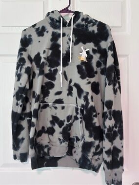 Dutch Bros Black & Gray Tie-Dye Pullover Hoodie